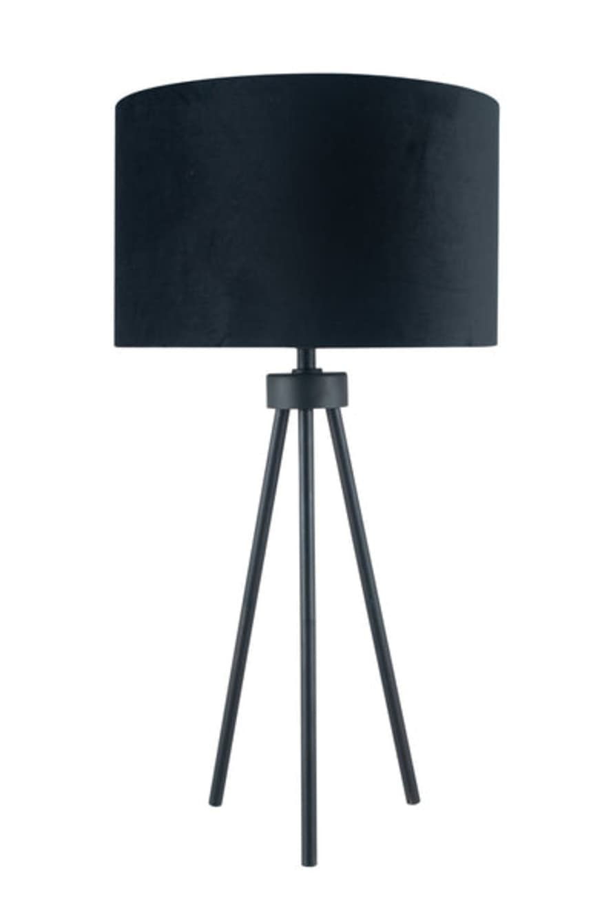 Distinctly Living Bordighera Matt Black Metal Tripod Table Lamp