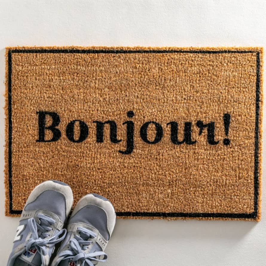 Distinctly Living Bonjour Doormat With Border
