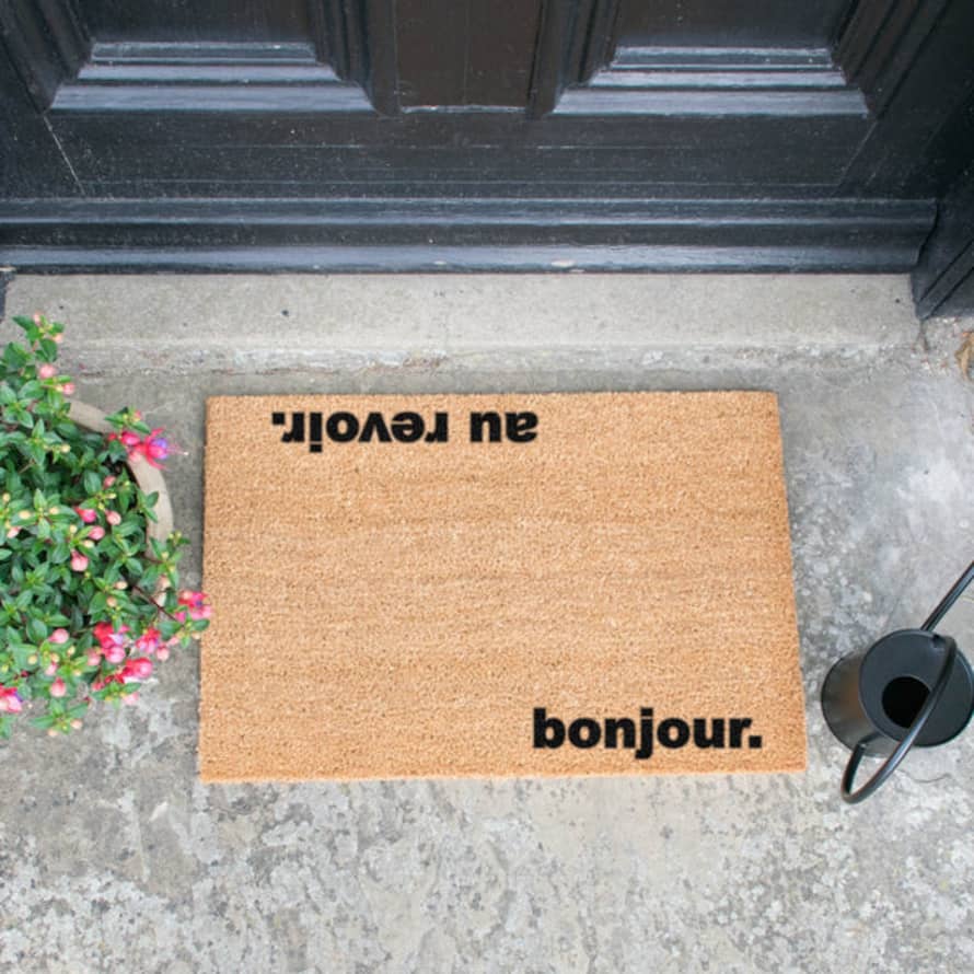 Distinctly Living Bonjour, Au Revoir Doormat