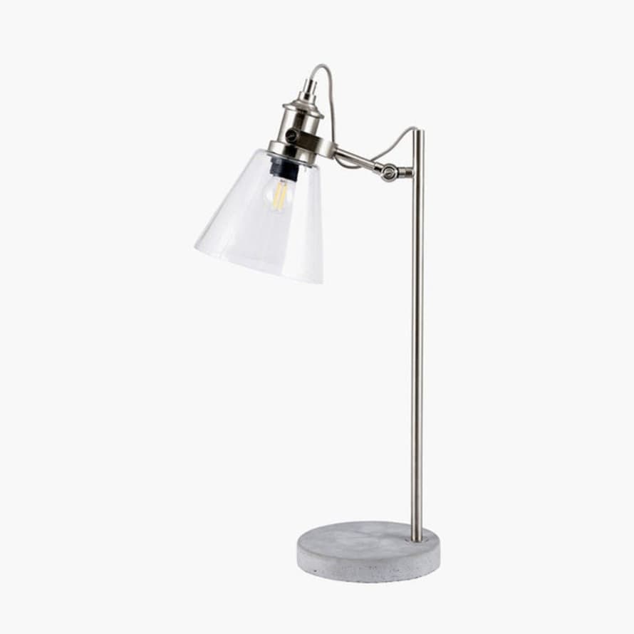 Distinctly Living Varese Concrete, Chrome And Glass Table Lamp