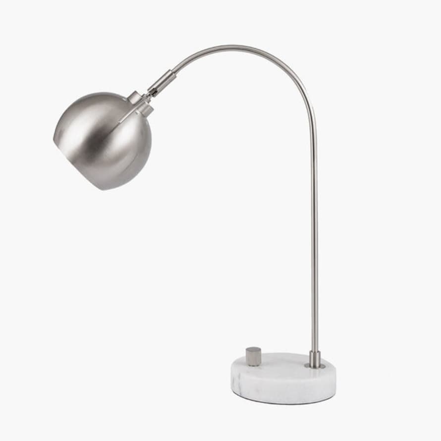 Distinctly Living Voghera Metal And White Marble - Table Lamp - Gold Or Silver