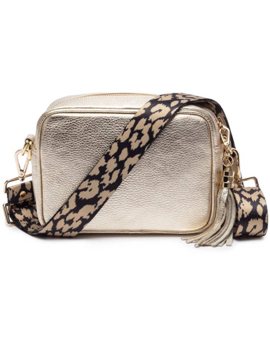 Elie Beaumont  Crossbody Handbag Gold W Designer Strap