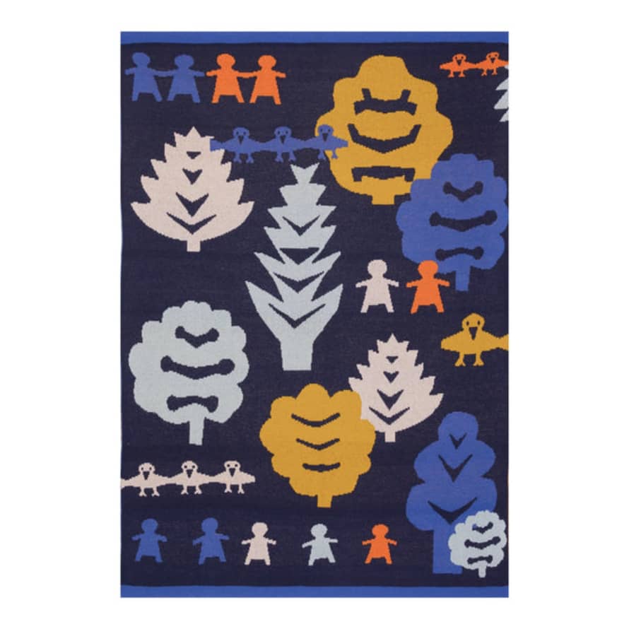 Sophie Home Collage Navy Baby Blanket