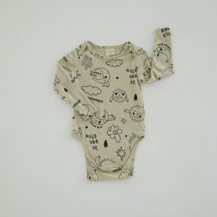 Claude & Co. : Daydream Sketch Print Baby Bodysuit