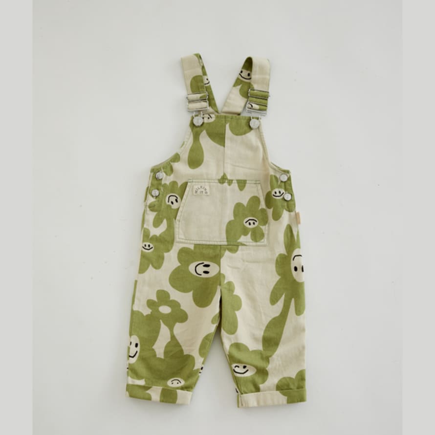 Claude & Co. : Smiley Splodge Print Kids Dungarees