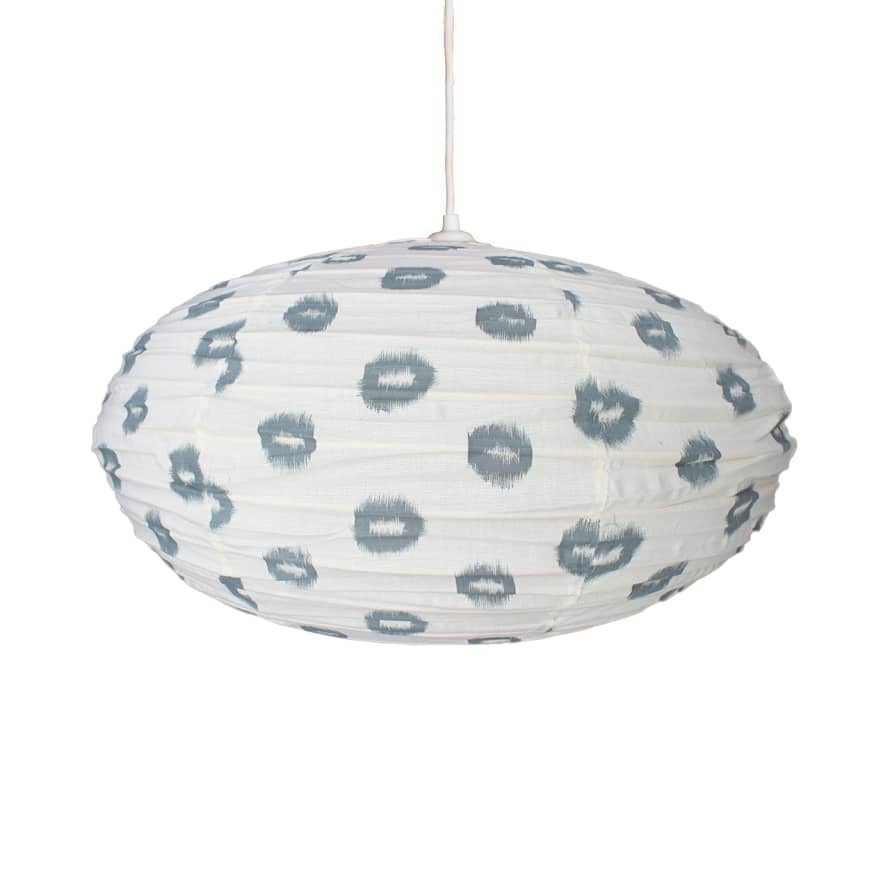 Curiouser and Curiouser Small 60cm Cream And Grey Yau Cotton Pendant Lampshade