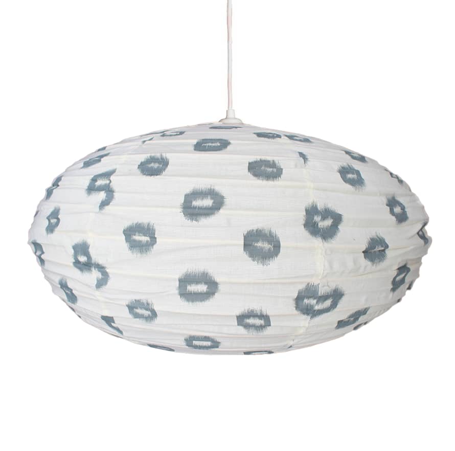 Curiouser and Curiouser Large 80cm Cream & Grey Yau Cotton Pendant Lampshade