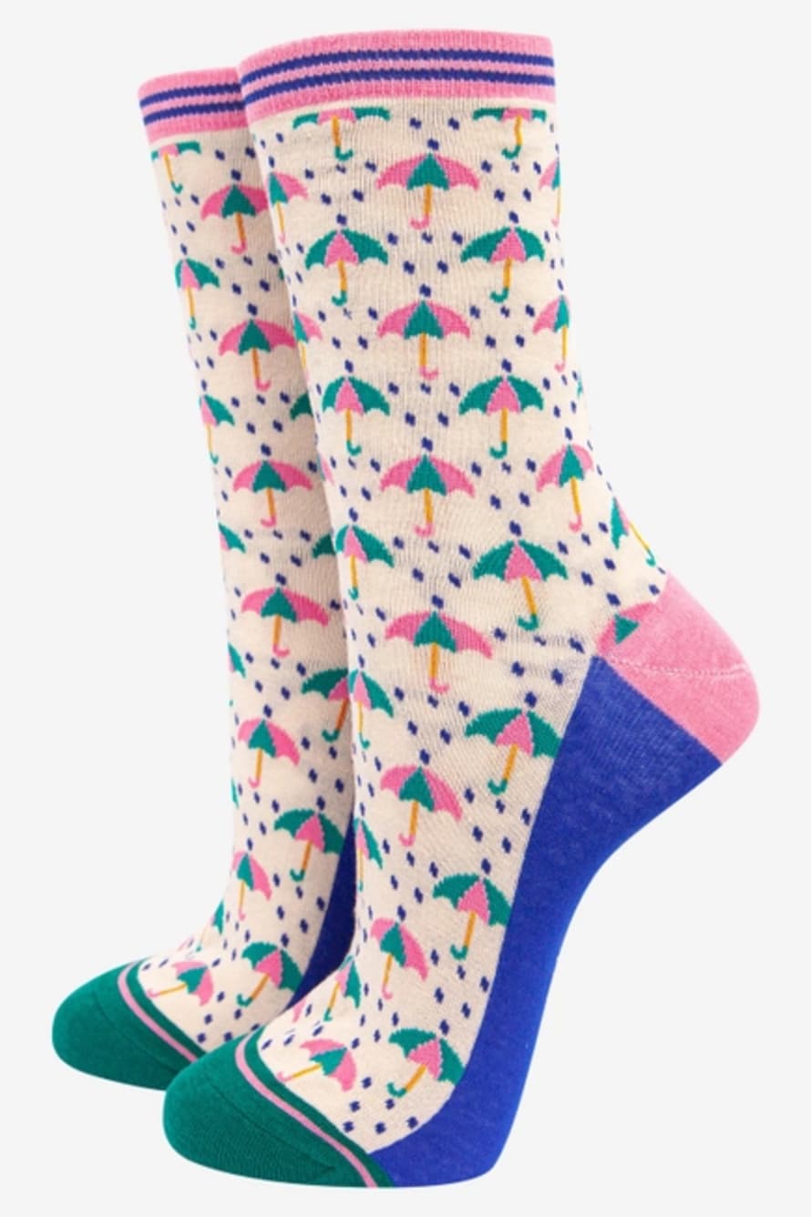 Sock Talk Women's Umbrella Print Bamboo Socks