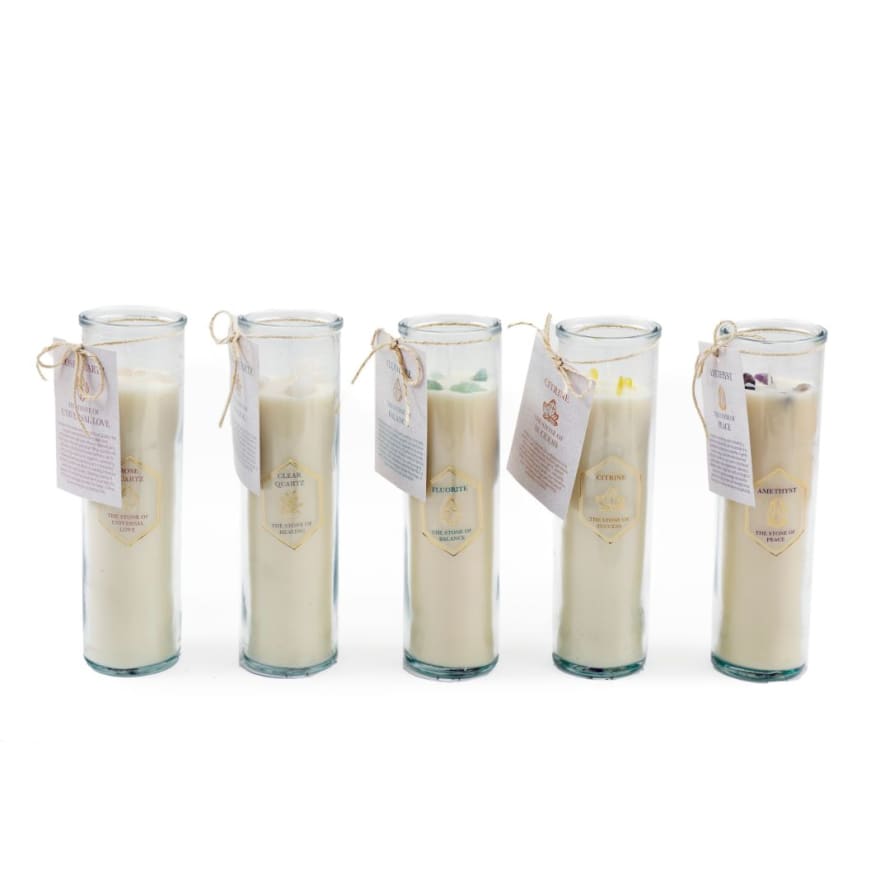 Temerity Jones Wellbeing & Health Tube Candle Pot With Crystals
