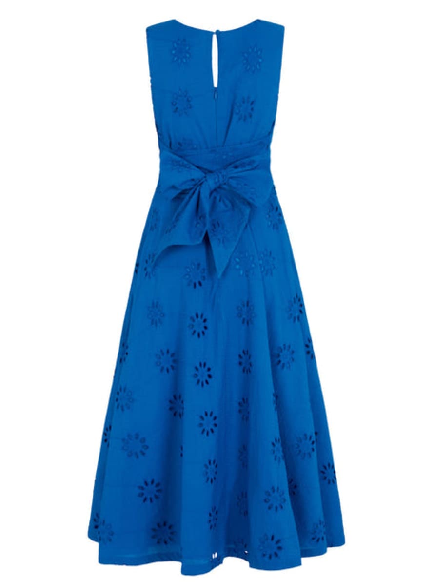 Emily and Fin  Roberta Dress - Floral Broderie Brilliant Blue
