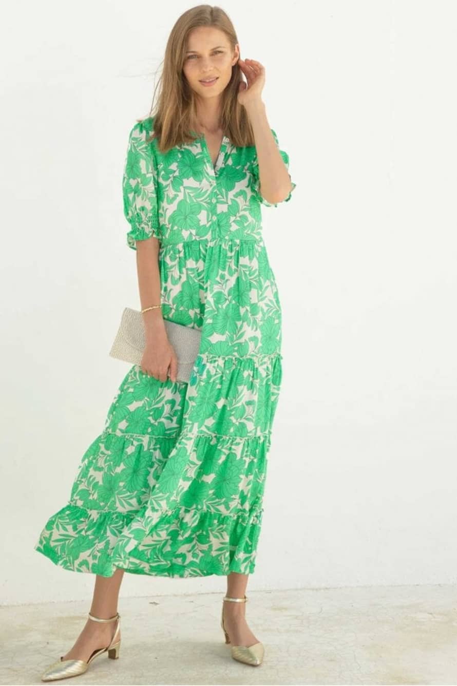 ASPIGA Cordelia Dress Lined In Floral Green