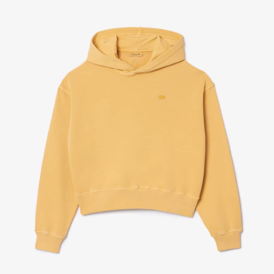 Lacoste Yellow IVX Naturally Dyed Oversize Fleece Sweatshirt with Hood