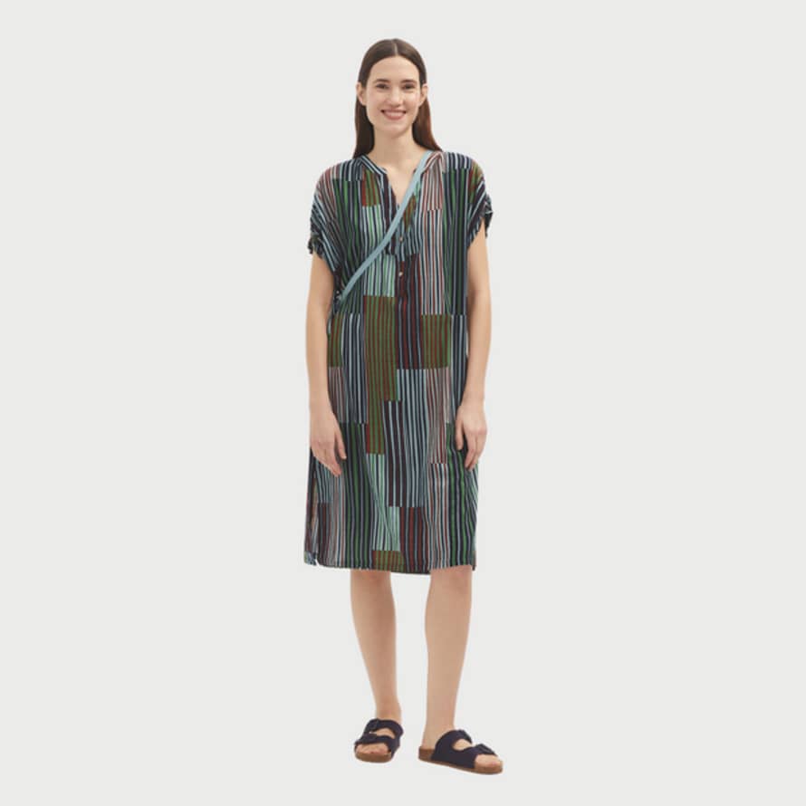 Nice Things Tunic Dress - Striped Patch Print