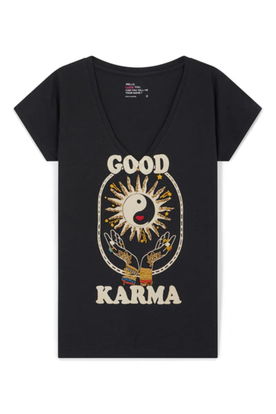 Leon & Harper - Karma Tonton T Shirt Off Black