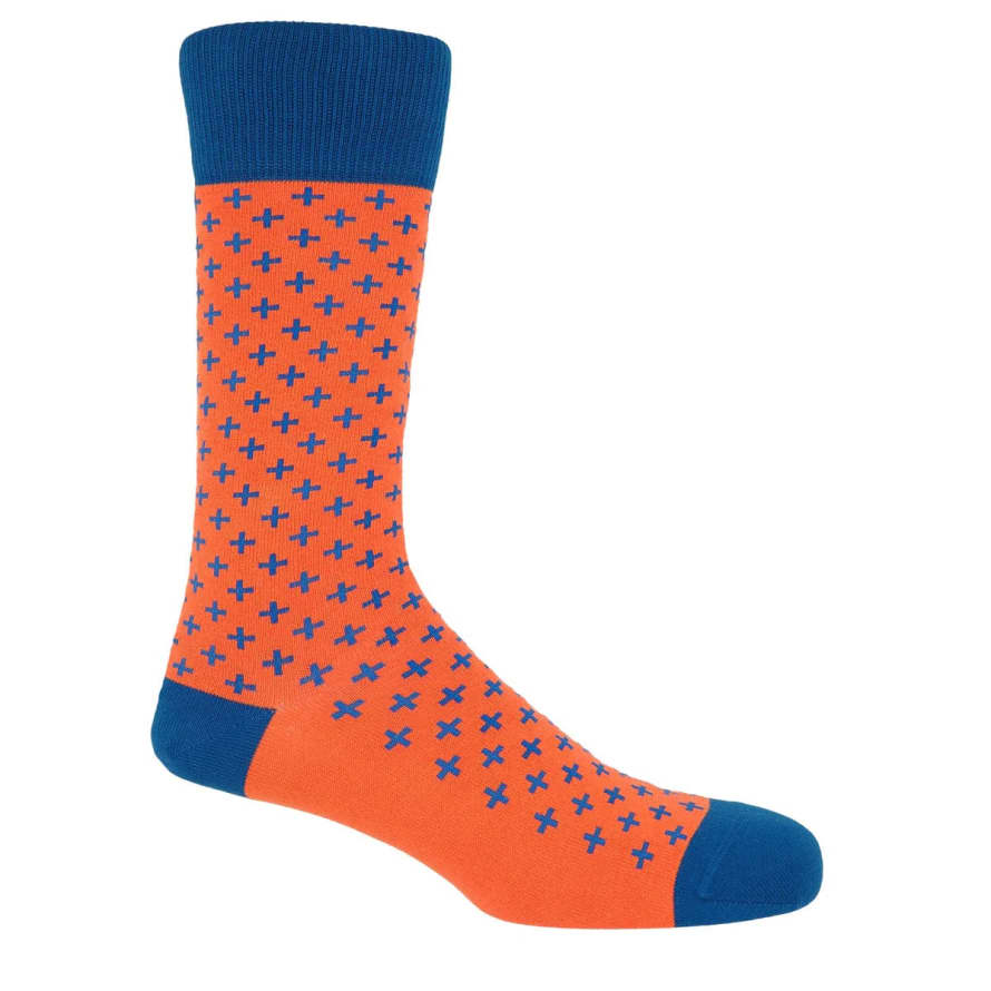 Peper Harow Crosslet Mens Luxury Socks - Orange