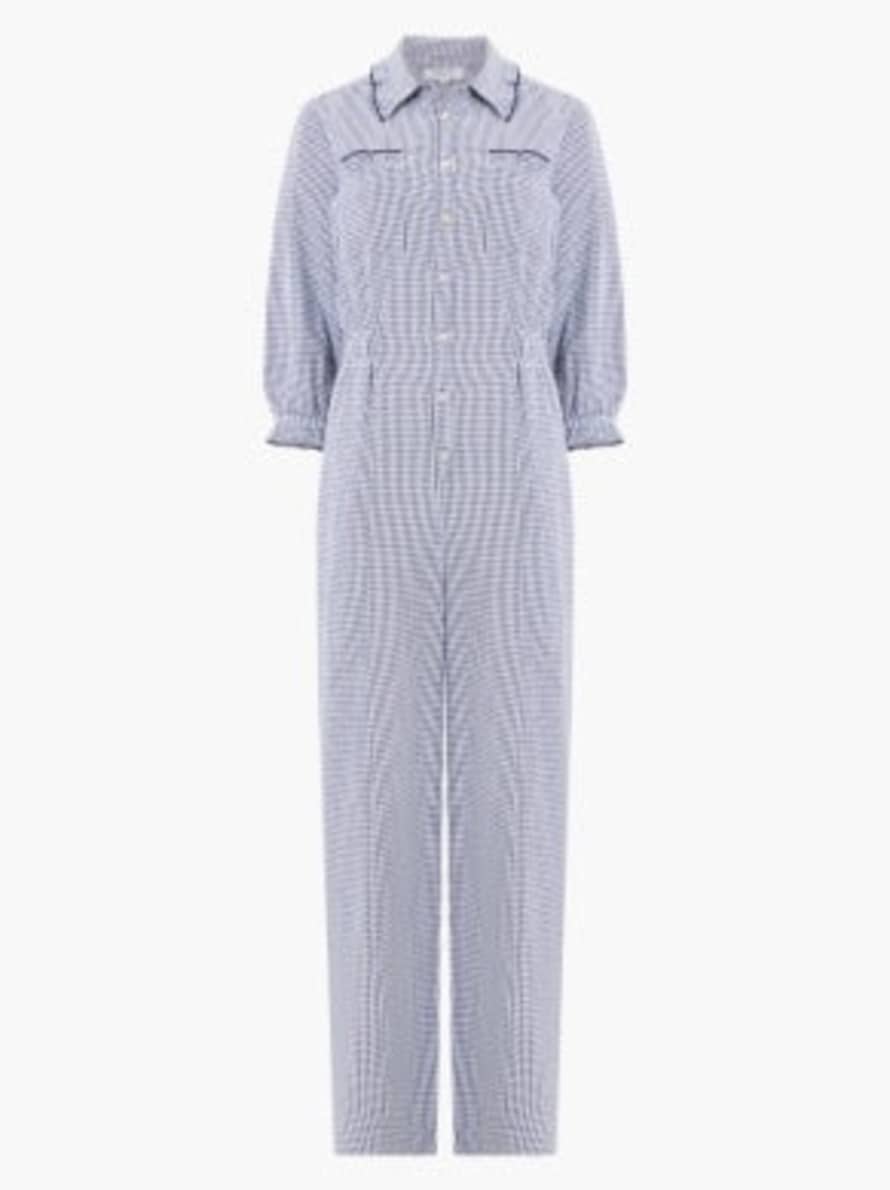 Great Plains Salerno Gingham Jumpsuit - Navy And White