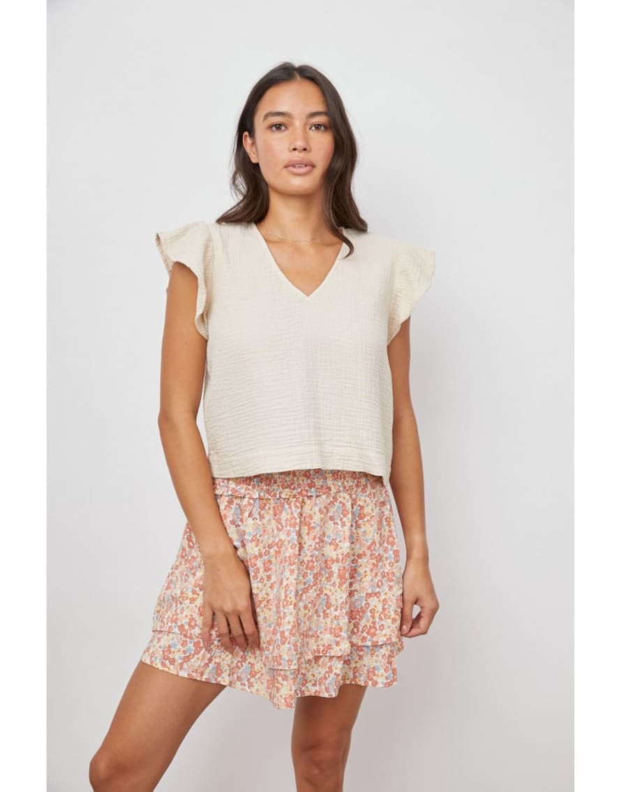 Rails Rails Miley Sleeveless Frill Detail Crop Top Size: S, Col: Flax