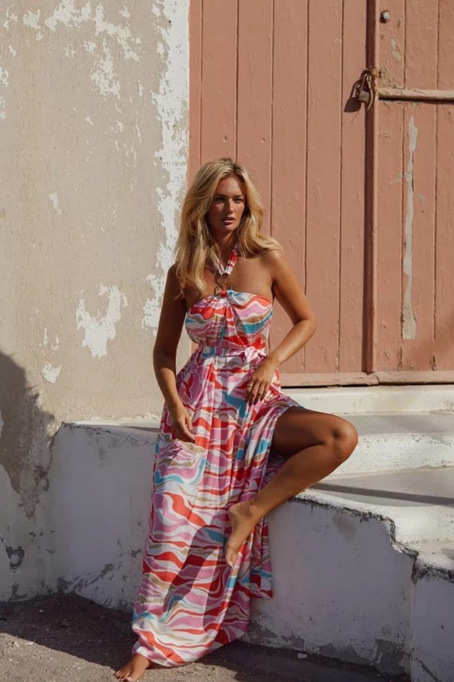 NAIA  Aruba Halter Maxi Dress In Paradise Island