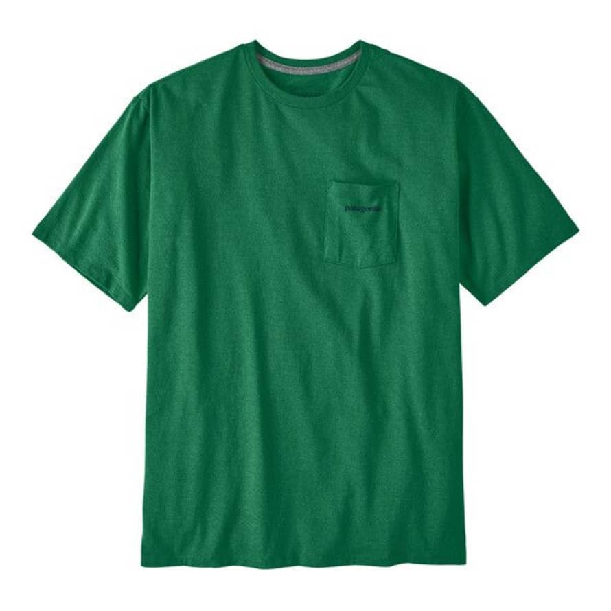 Patagonia T-Shirt Boardshort Logo Pocket Uomo Gather Green