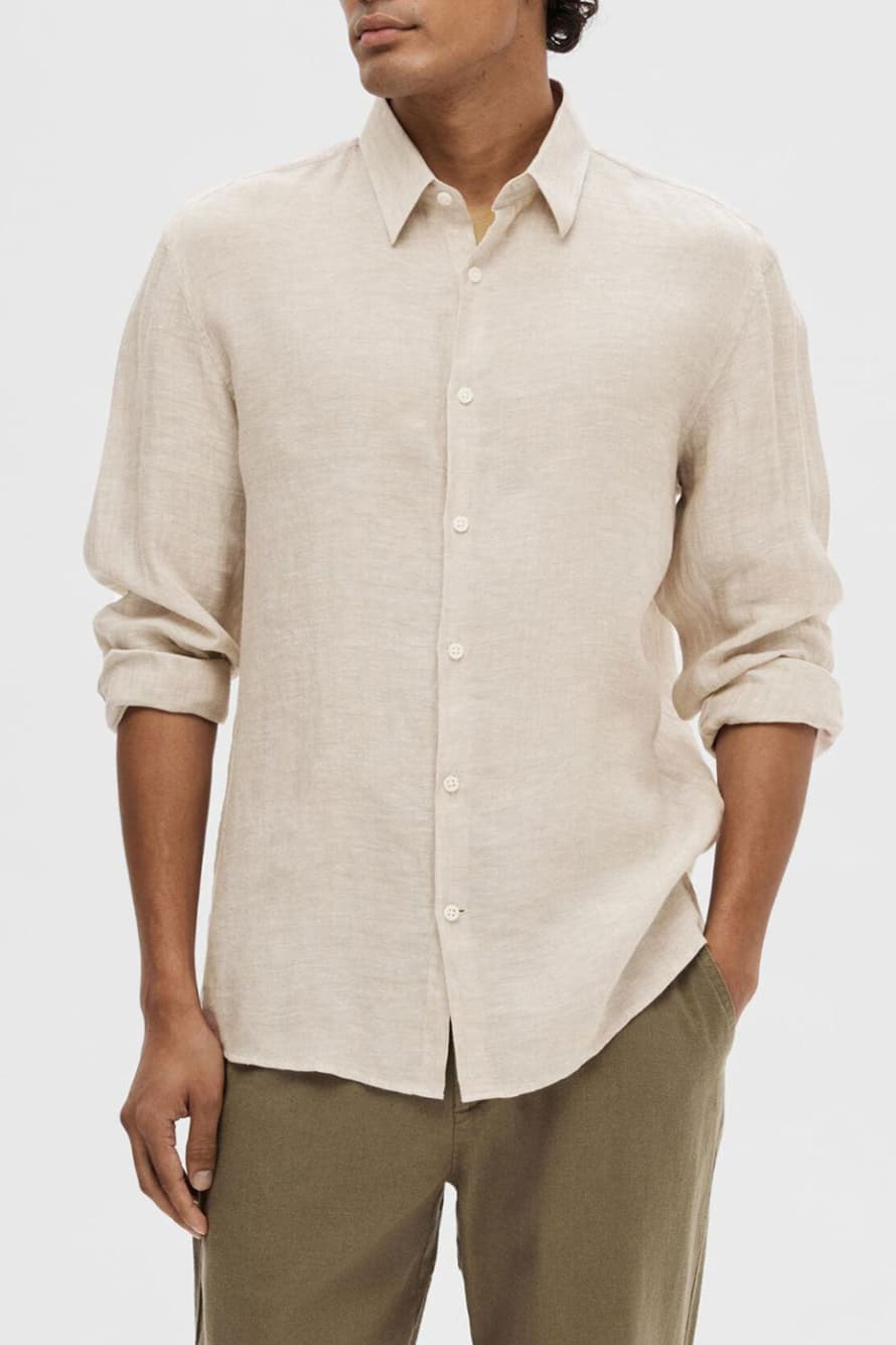 Selected Homme Pure Cashmere Reg Linen Shirt