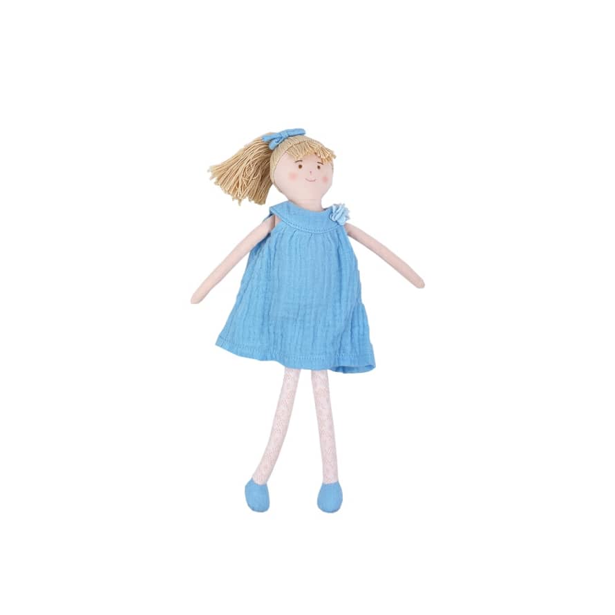 Trousselier Doll with Dress 30Cm - Blue Sky Organic Cotton