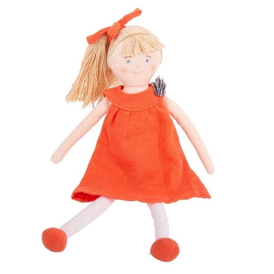 Trousselier Doll with Dress 30Cm - Orange Organic Cotton