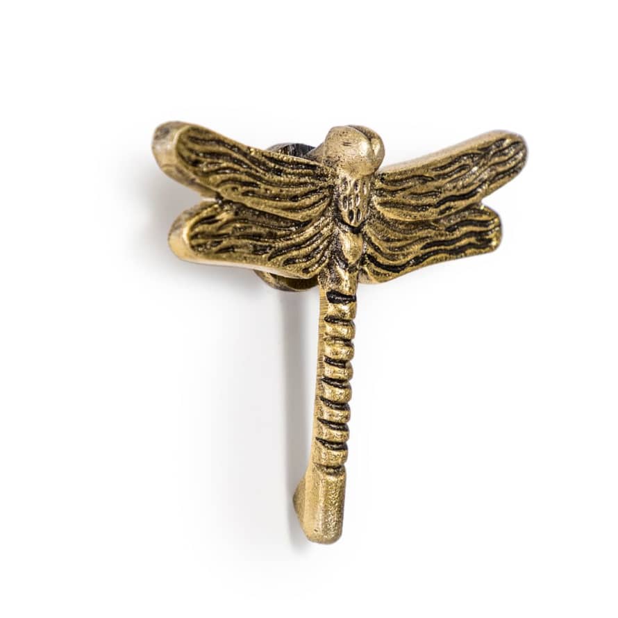 &Quirky Antique Gold Dragonfly Door Knocker