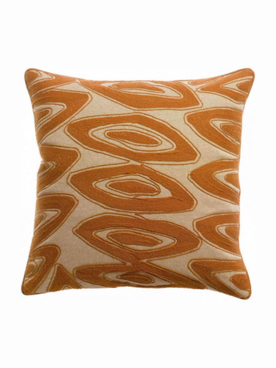 Viva Raise Leya Embroidered Cushion - 45x45cm - Copper