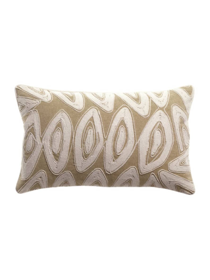 Viva Raise Leya Embroidered Cushion - 30x50cm - Neige