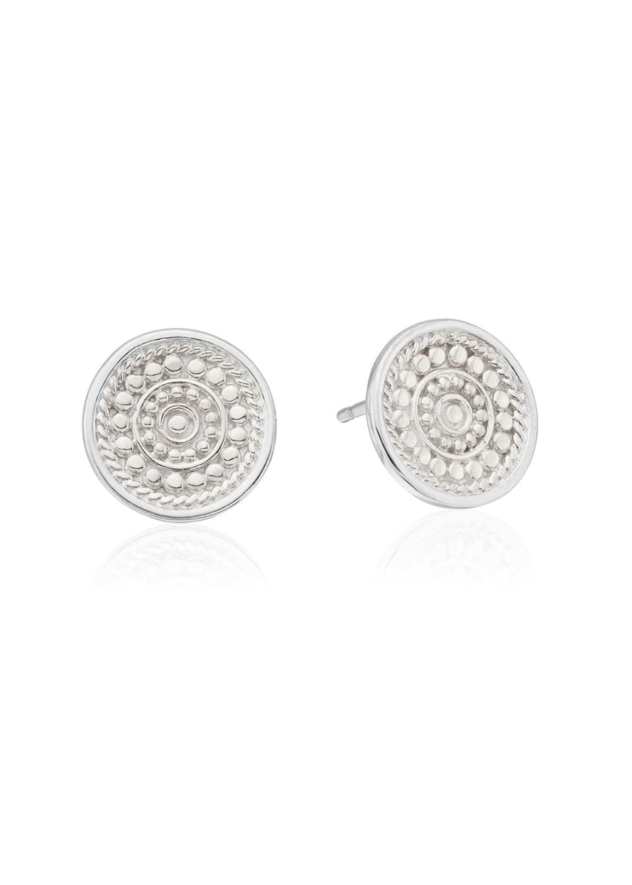 Anna Beck Contrast Dotted Stud Earrings - Silver