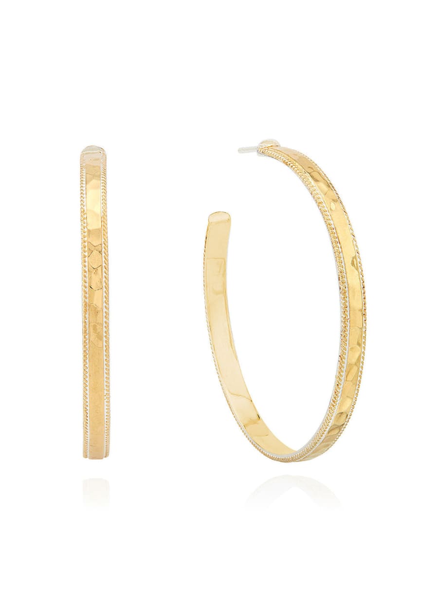 Anna Beck Large Hammered Hoop Earrings - Gold