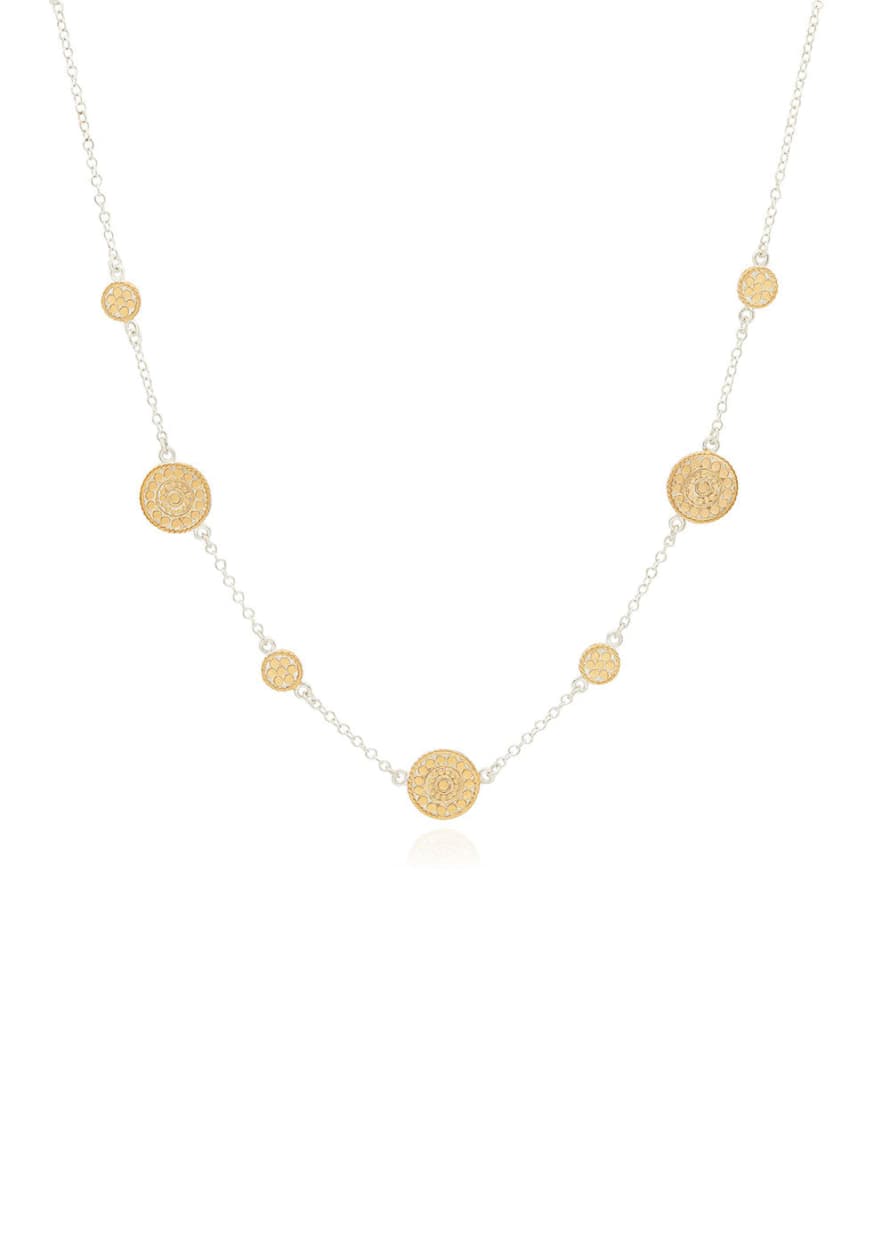 Anna Beck Contrast Dotted Station Collar Necklace - Gold And Silver
