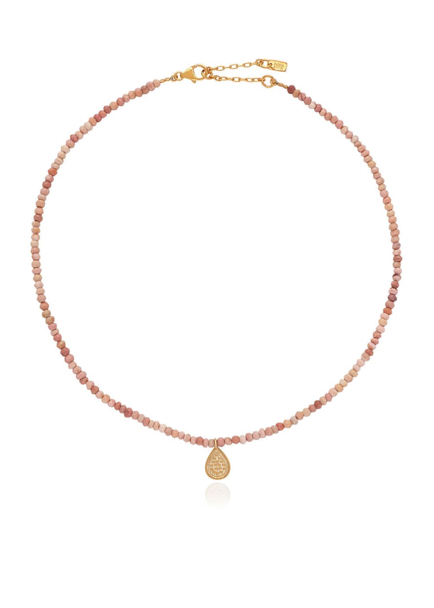 Anna Beck Beaded Pink Opal Drop Pendant Necklace