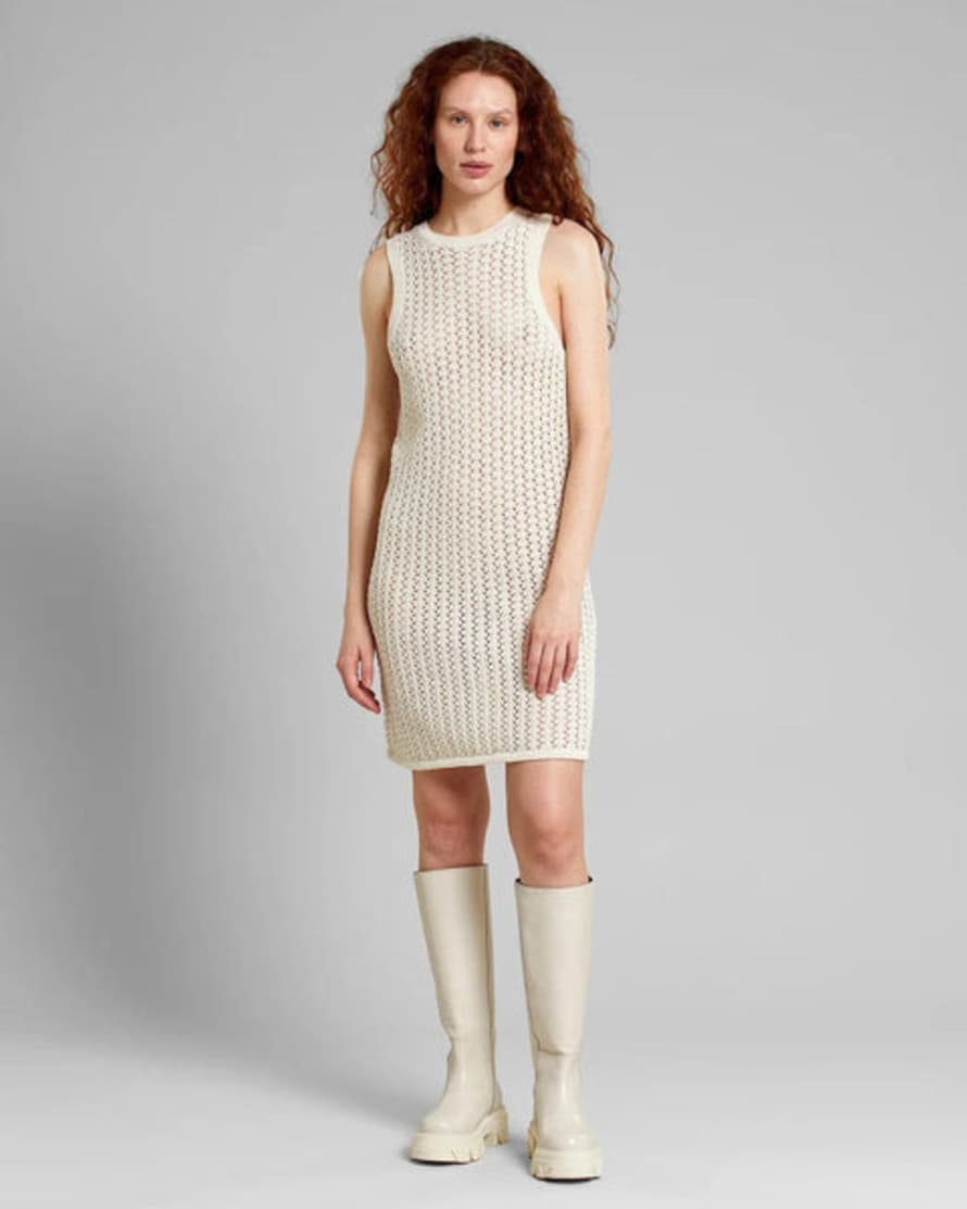 dedicated Kramfors Crochet Dress Vanilla White