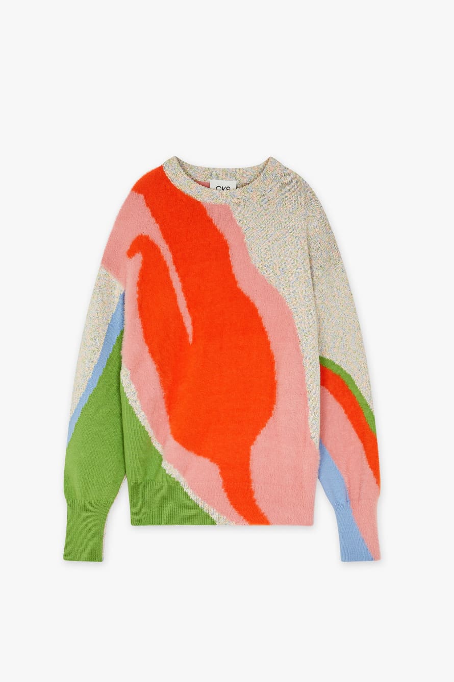 Cks fashion Multi Abstract Pastel Sweater