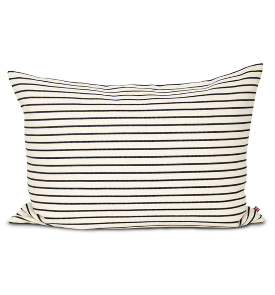 Afroart Juanita Striped Cotton Cushion, Black & White