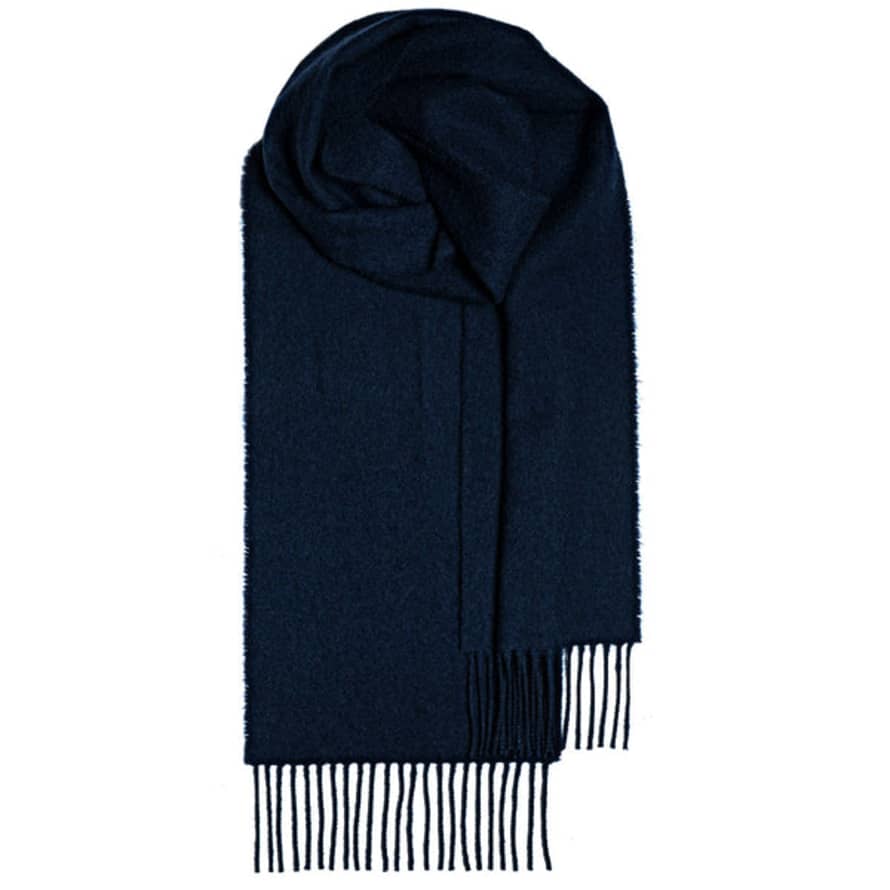 Lochcarron of Scotland Bowhill Lambswool Scarf - Navy Plain