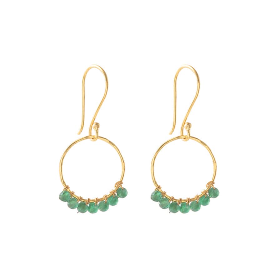 Beautiful Story Compassion Aventurine Gold Earrings