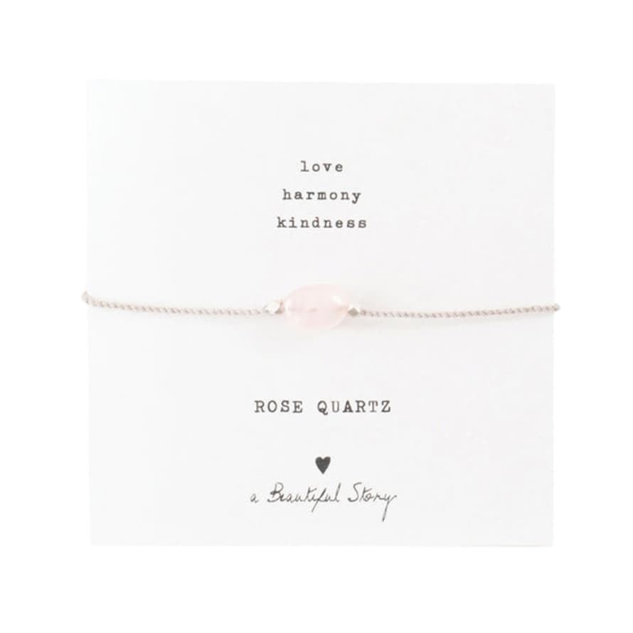 Beautiful Story Gemstone Card Rose Quartz Bracelet