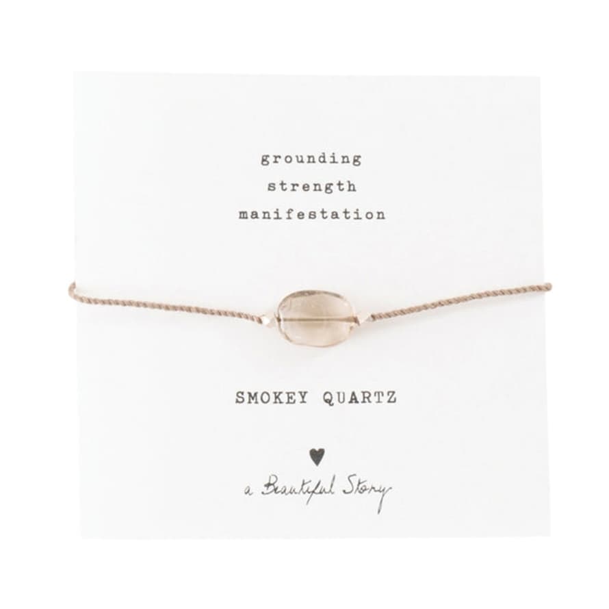 Beautiful Story Gemstone Card Smokey Quartz Bracelet