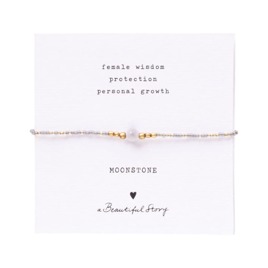 Beautiful Story Iris Card Moonstone Gold Bracelet