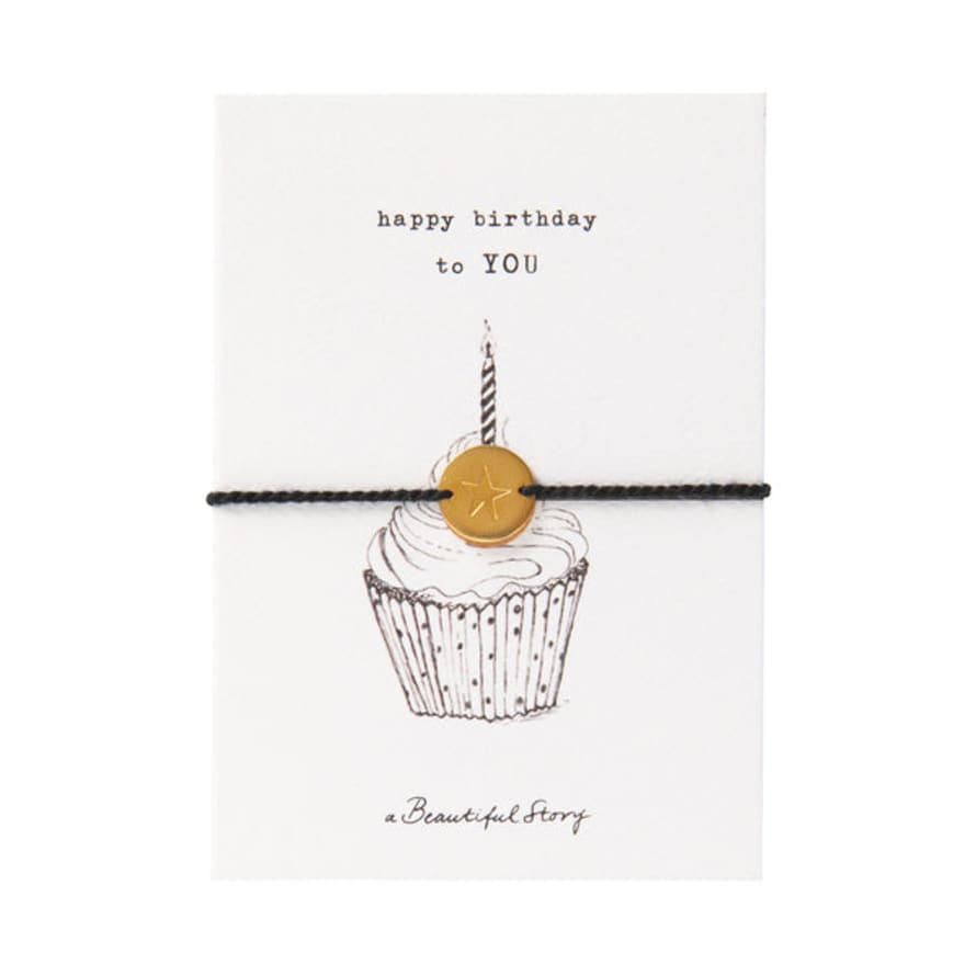 Beautiful Story Jewellery Postcard Bracelet - Cupcake- Happy Birthday