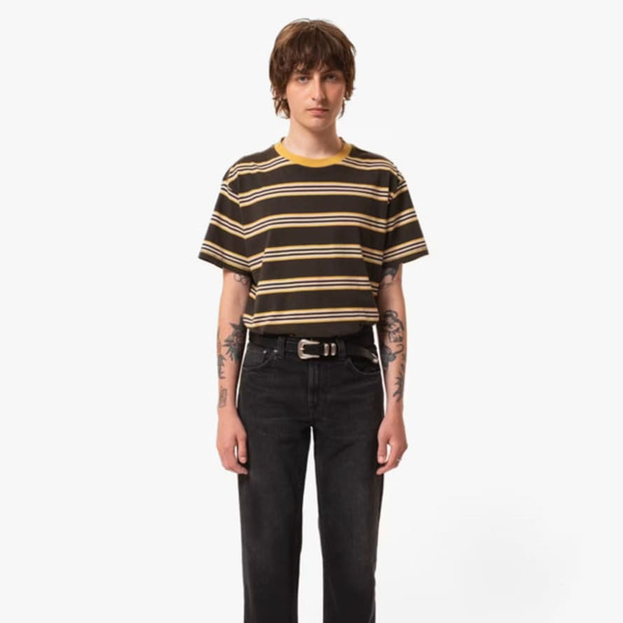 Nudie Jeans Leif Mud Stripe T Shirt Multi