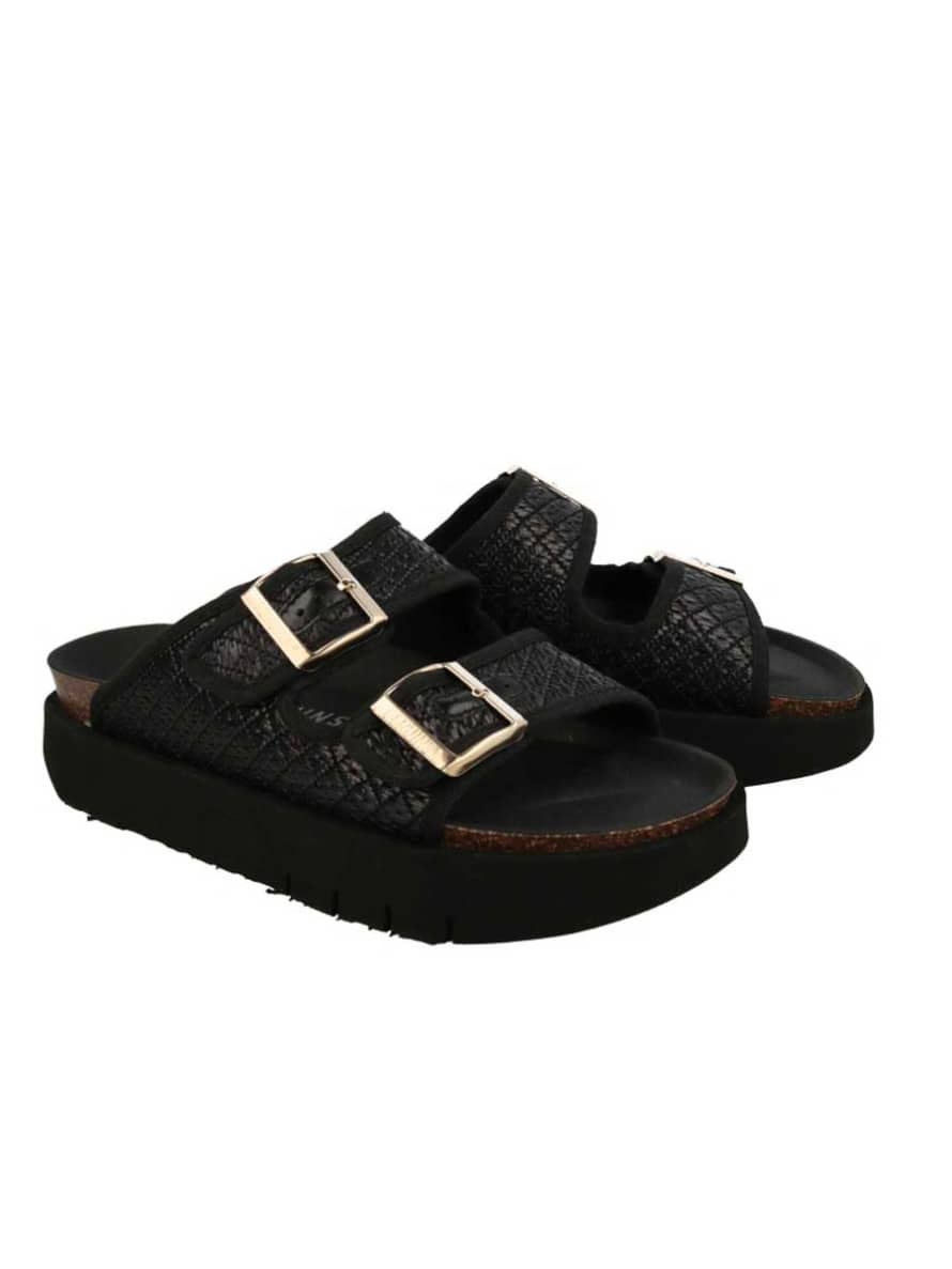 Genuins Black Hawaii Raffia Sandals