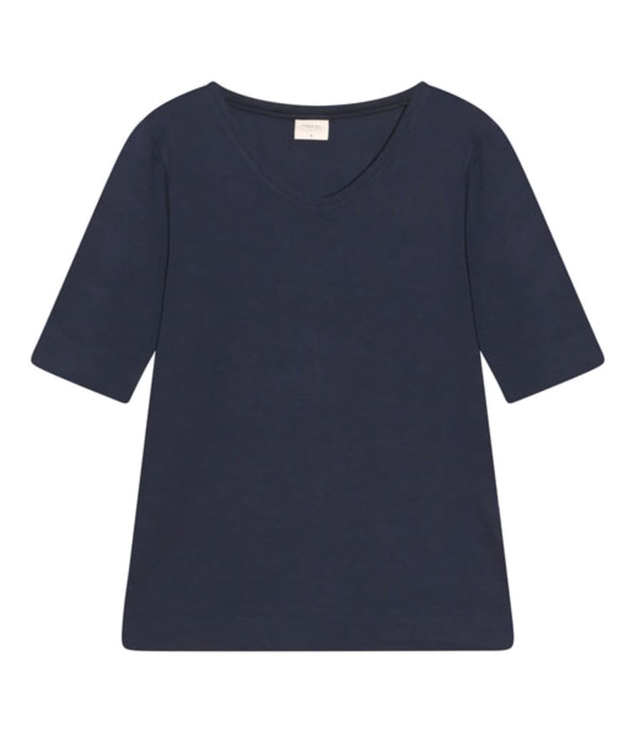 cashmere-fashion-store The Shirt Project Organic Baumwolle-modal-mix Shirt V-ausschnitt Halbarm