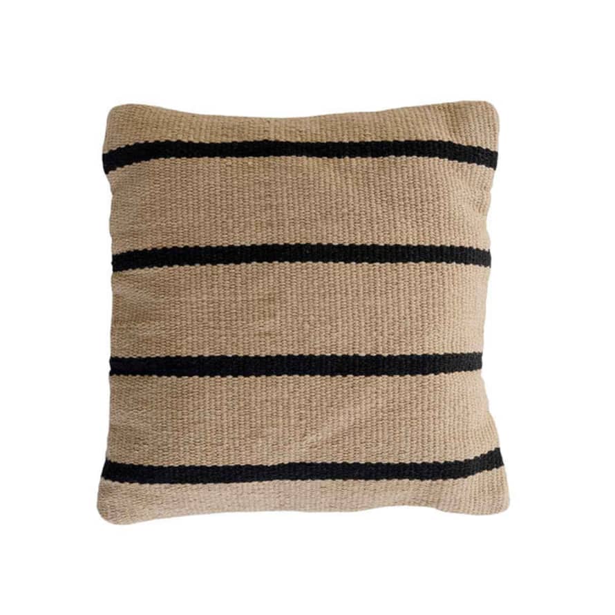 MOUD Home Stripe Pillowcase 48x48 Cm - Beige/black