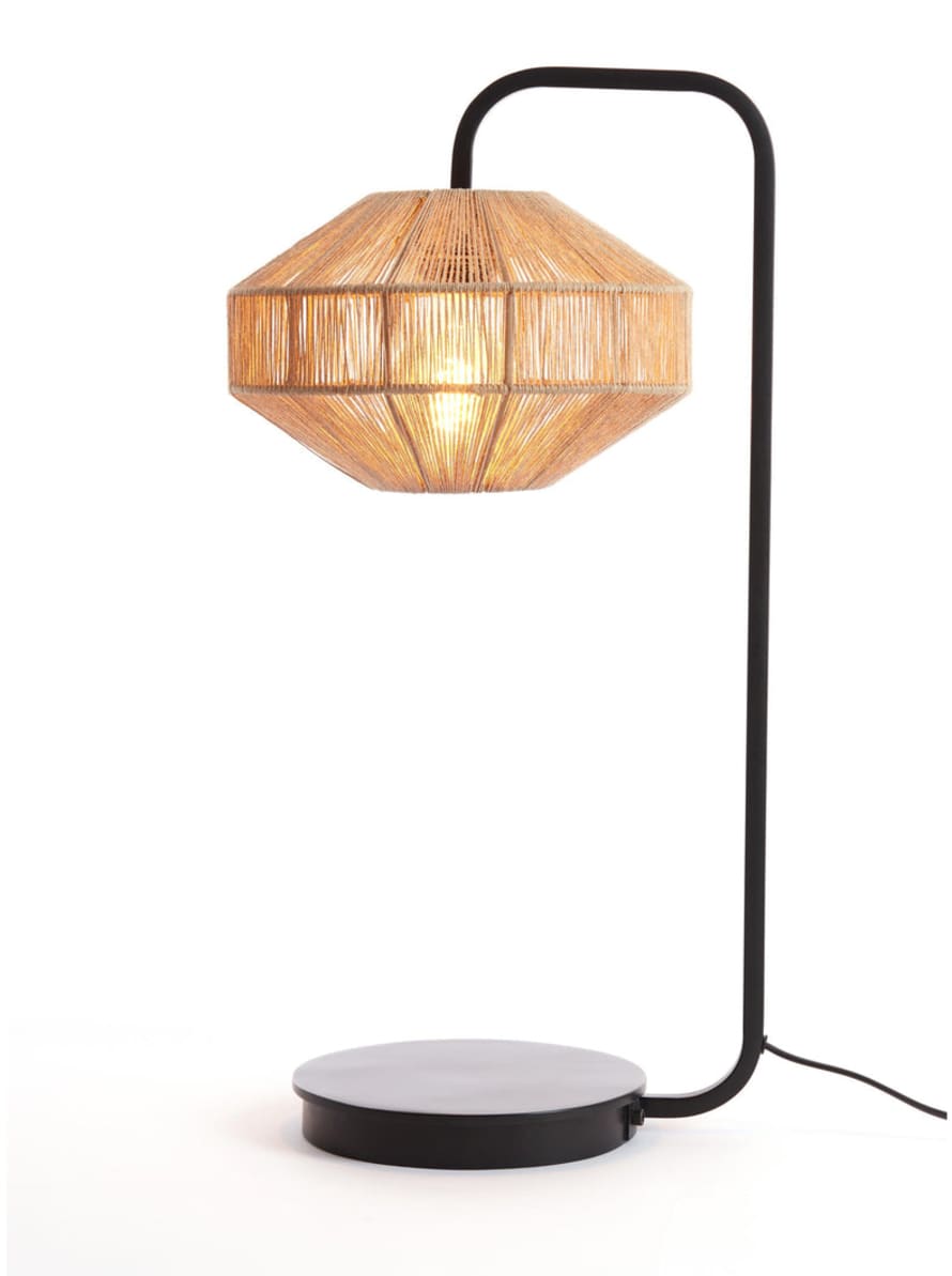 Light & Living Lyra Natural & Black Table Lamp