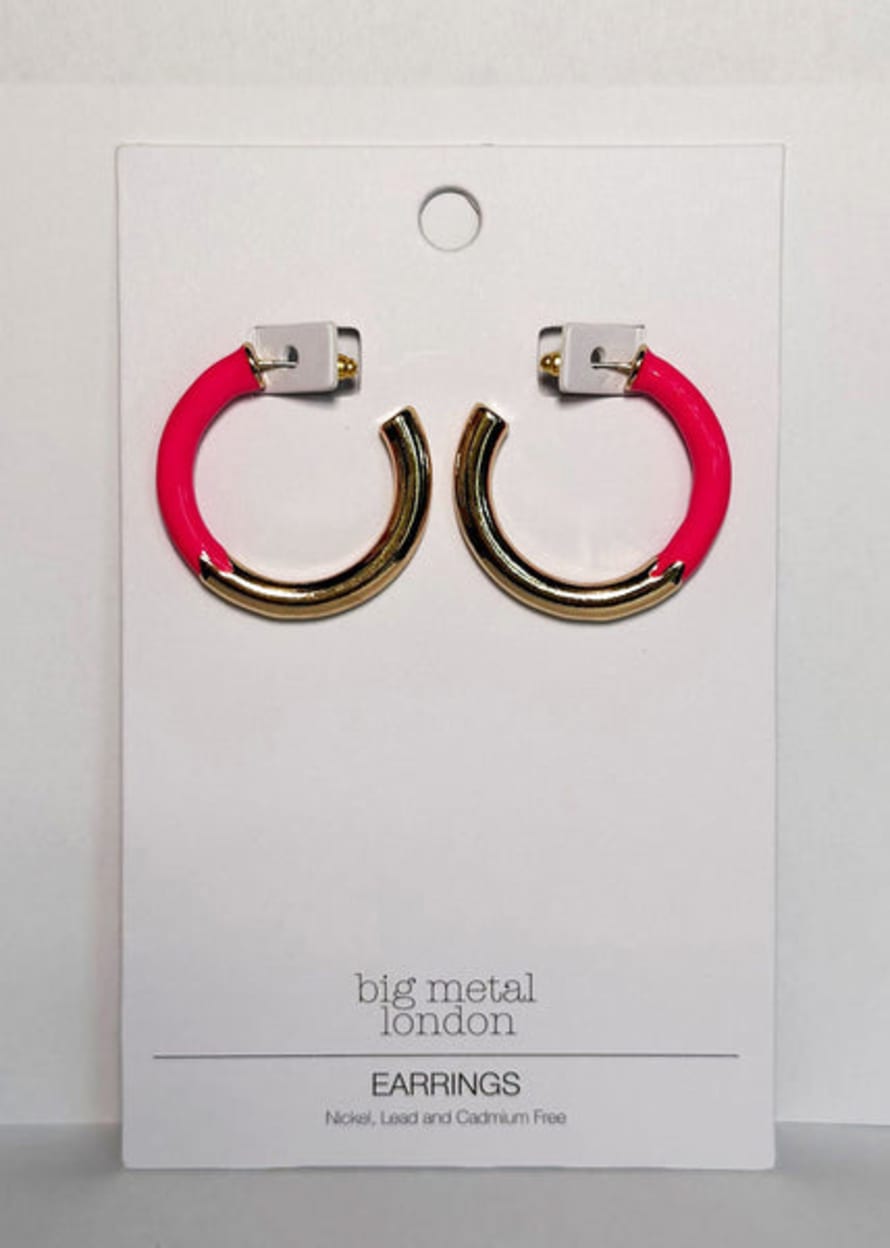 Big Metal Kathryn Two Tone Enamel Earrings