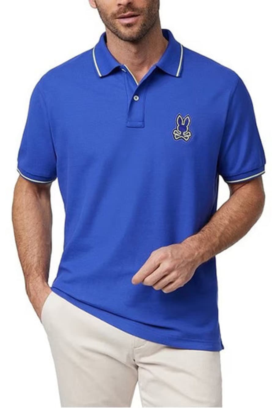 PSYCHO BUNNY - Lenox Pique Polo Shirt In Royal Blue B6k138b200 Roy