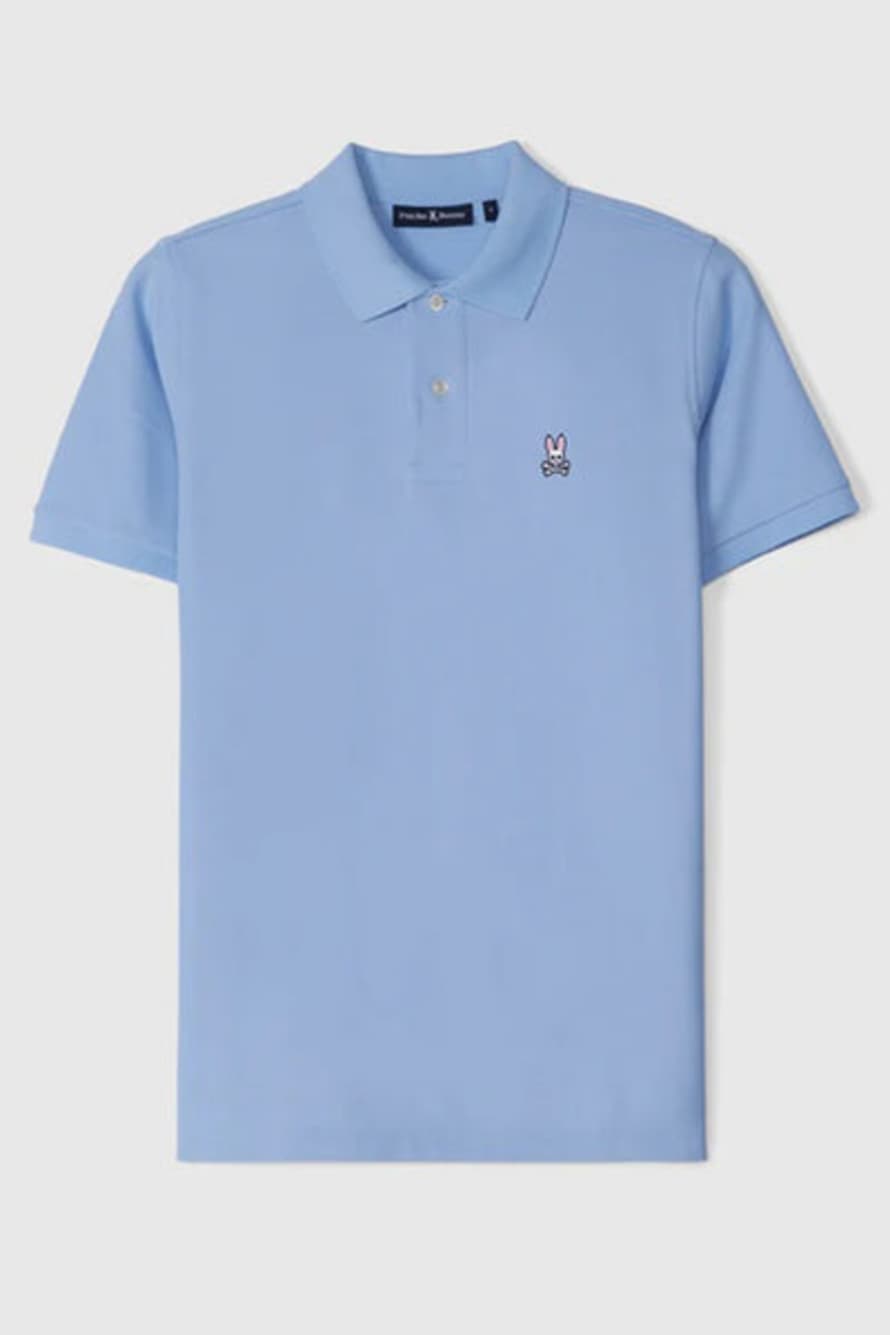 PSYCHO BUNNY Serenity Blue Classic Pique Polo Shirt